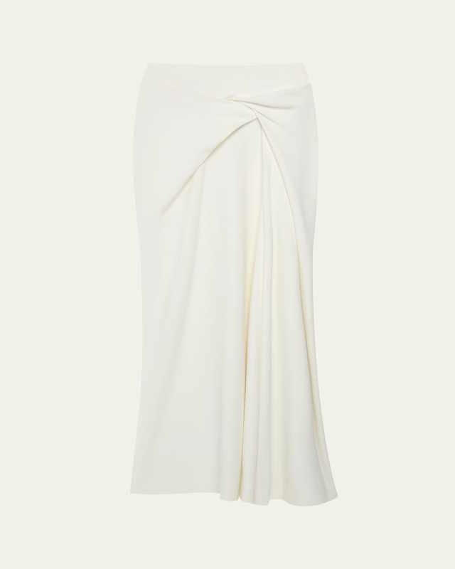Asymmetrcal Twist Crepe Skirt